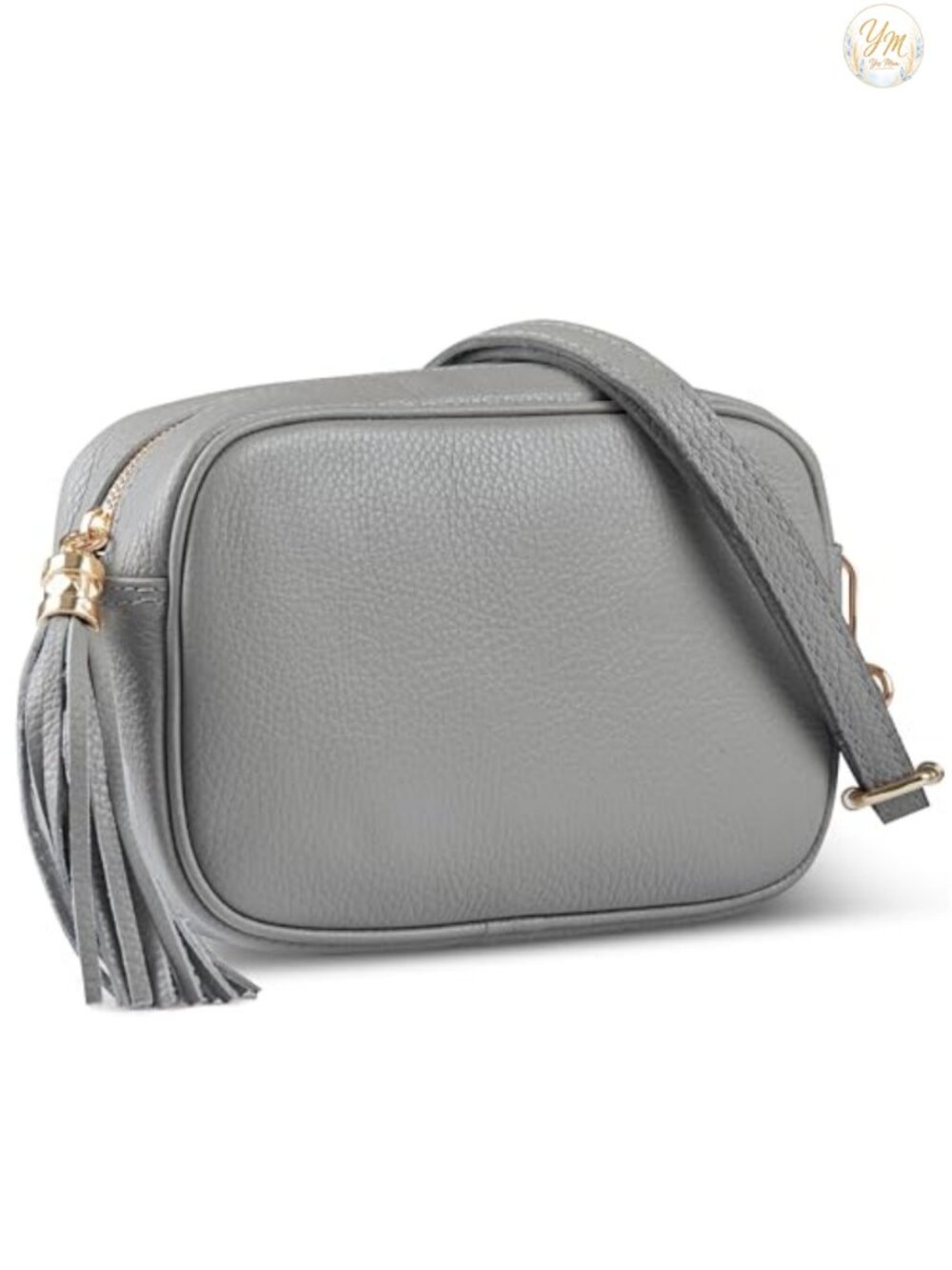 Italian Full-Grain Leather Crossbody Bag Structured Purse for Women with